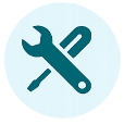 Icon Werkzeug als Symbol für praxisnahe Workshops